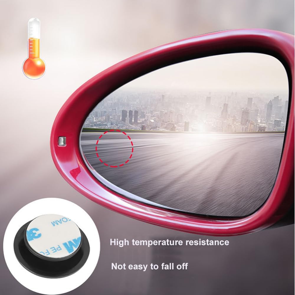2pcs Car Framless Blind Spot Mirror 360 Degree Wide Angle Convex Mirror Fan Shape Blindspot Rearview Parking Mirror - Image 2