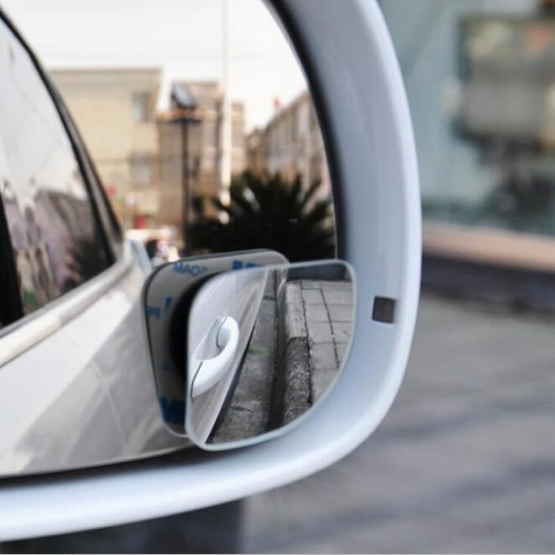 2pcs Car Framless Blind Spot Mirror 360 Degree Wide Angle Convex Mirror Fan Shape Blindspot Rearview Parking Mirror - Image 6
