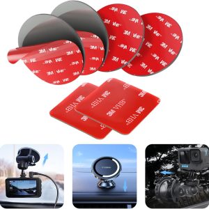 Double Sided Adhesive Pads.Sticky Dash Cam Mounting Tape.Car Mount Sticky Pad Replacement.Heavy Duty Tape Sticker for Cars Dashboard &Daily Use.Waterproof,Heat-Resistant.Squares&Round,6Packs…
