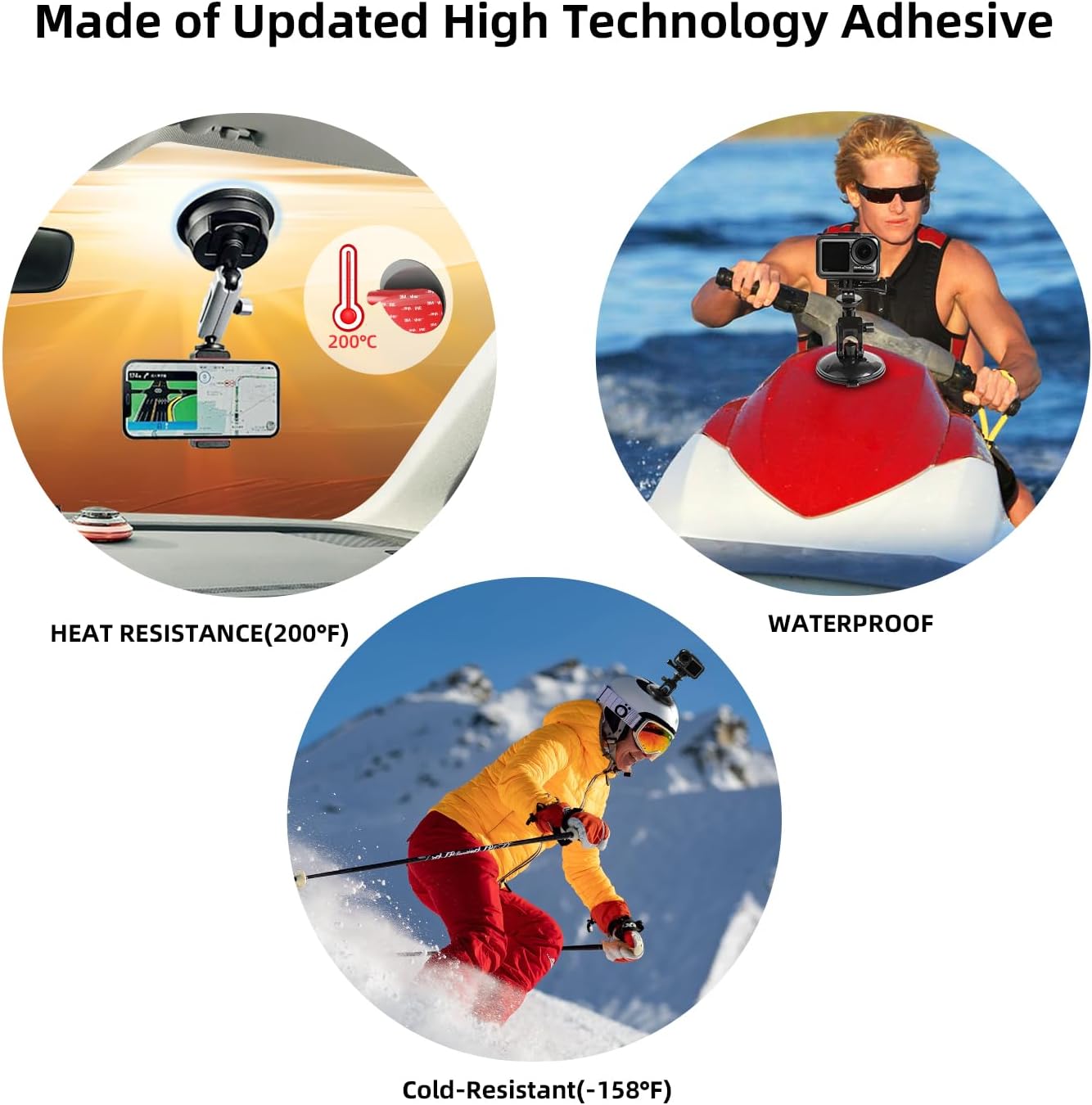 Double Sided Adhesive Pads.Sticky Dash Cam Mounting Tape.Car Mount Sticky Pad Replacement.Heavy Duty Tape Sticker for Cars Dashboard &Daily Use.Waterproof,Heat-Resistant.Squares&Round,6Packs… - Image 5