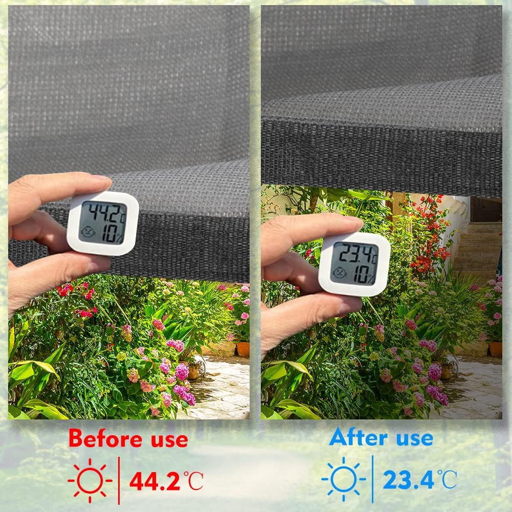 EMERIT 90% Shade Cloth Sun Shade Fabric for Patio Garden Pergola Shade Cover Canopy with Gromments (Grey, 10X14 FT) - Image 3