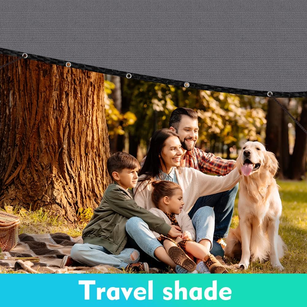 EMERIT 90% Shade Cloth Sun Shade Fabric for Patio Garden Pergola Shade Cover Canopy with Gromments (Grey, 10X14 FT) - Image 6