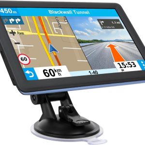 GPS Navigator for Car, Truck GPS 7 Inch Touch Screen, Latest 2024 Maps for Car GPS, RV GPS Support Voice Turn-by-Turn Guidance, Speed and Red Light Warning, Custom Truck Routing (Black)