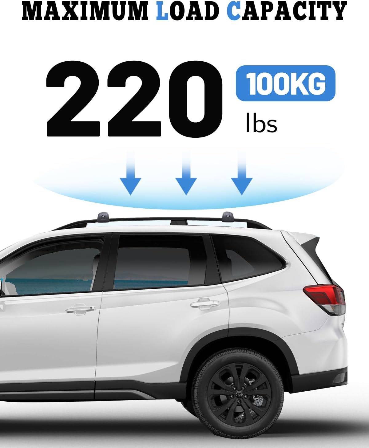 Lockable Car Roof Rack Cross Bars Compatible with Subaru Forester 2014-2025, Aluminum Cross Bar for Rooftop Cargo Carrier Luggage Kayak Canoe Bike Snowboard - Image 5